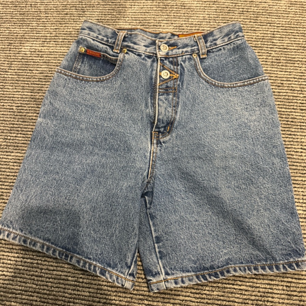 Vintage long Blue Denim Women's Shorts